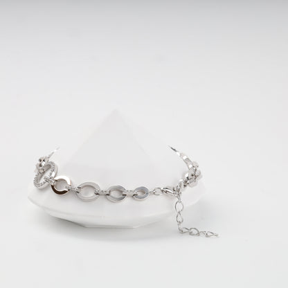 Back view of round cubic zirconia link bracelet — Kabluchka