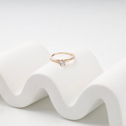 Rose gold solitaire ring on display — КД4119Royal — Kabluchka