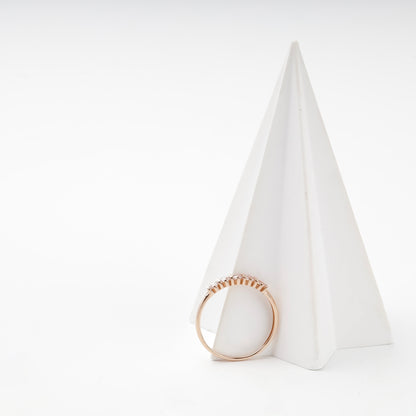 Rose gold five-stone cubic zirconia ring, front view — 1512K(Au) — Kabluchka