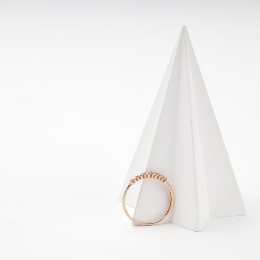 Rose gold five-stone cubic zirconia ring, front view — 1512K(Au) — Kabluchka