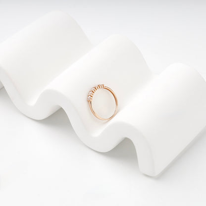 Rose gold five-stone ring, band detail — 1512K(Au) — Kabluchka