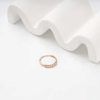 Rose gold cubic zirconia ring, side profile — 1512K(Au) — Kabluchka