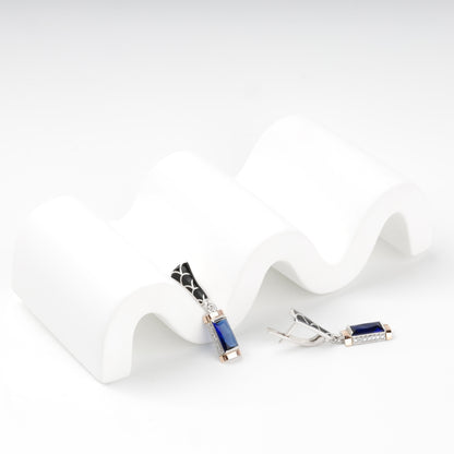 403C.Rh drop earrings with secure English locks