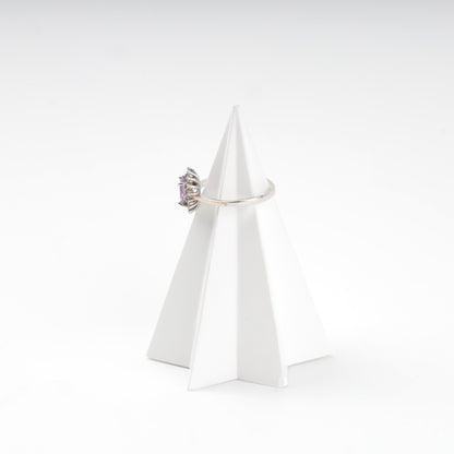 Rhodium-plated silver amethyst ring side view — Kabluchka