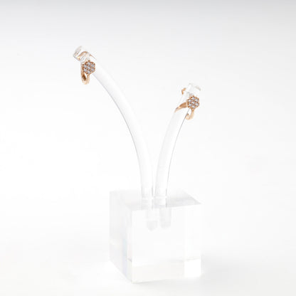 Children's Rose Gold 14K (585) Round Cubic Zirconia Flower Earrings — detail view — Kabluchka