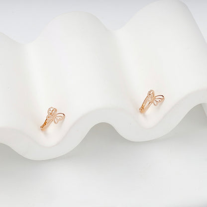 Children's Rose Gold 14K (585) Openwork Butterfly Earrings — detail view — Kabluchka