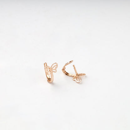 Children's Rose Gold 14K (585) Openwork Butterfly Earrings — closure detail — Kabluchka