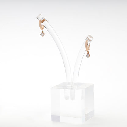 Children's Rose Gold 14K (585) Cubic Zirconia Dangle Earrings — front view — Kabluchka