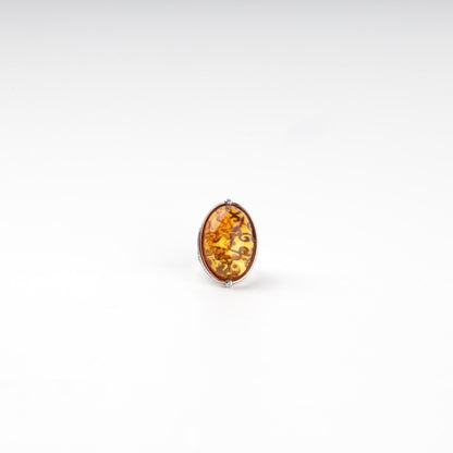 Amber statement ring profile view — Kabluchka