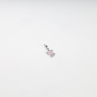 Silver 925 pink enamel angel pendant — view 3 — Kabluchka