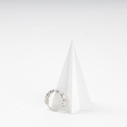 Rhodium-plated zirconia ring setting — Kabluchka