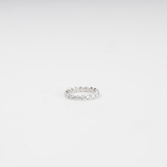Rhodium-plated Silver 925 cubic zirconia eternity ring — Kabluchka