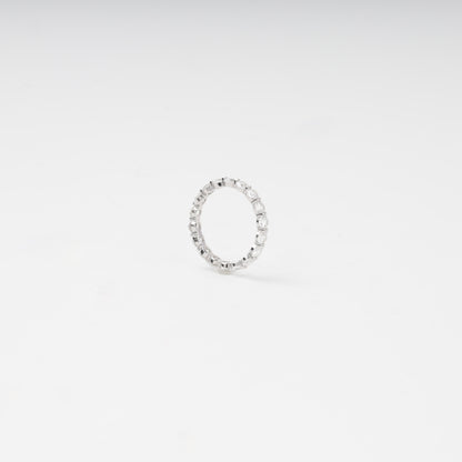 Silver 925 eternity ring with round cubic zirconia — angled view — Kabluchka