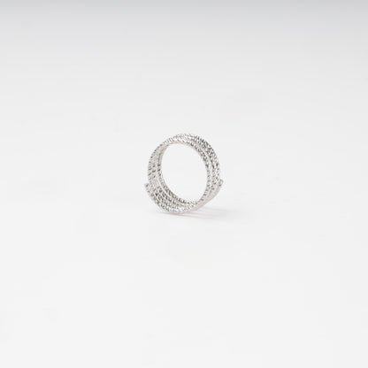 Sculptural Silver 925 ring — profile view — Kabluchka