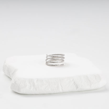Diamond-cut open ring — side detail — Kabluchka