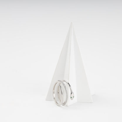 Silver 925 coiled serpent ring with pavé cubic zirconia — Kabluchka