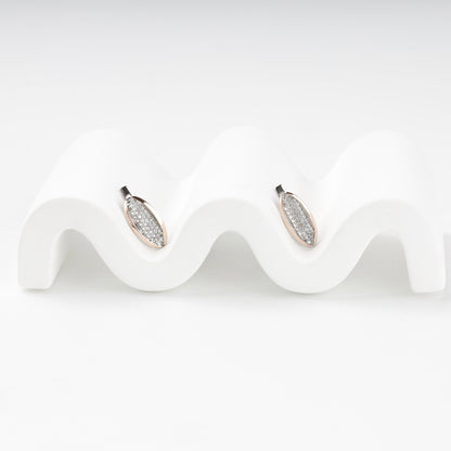 Silver 925 drop earrings with Gold 375 accents — angled view — Kabluchka