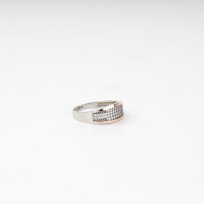 Multi-row cubic zirconia ring — front view — Kabluchka