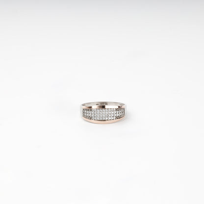 Rhodium-plated Silver 925 and Gold 375 cubic zirconia ring — Kabluchka