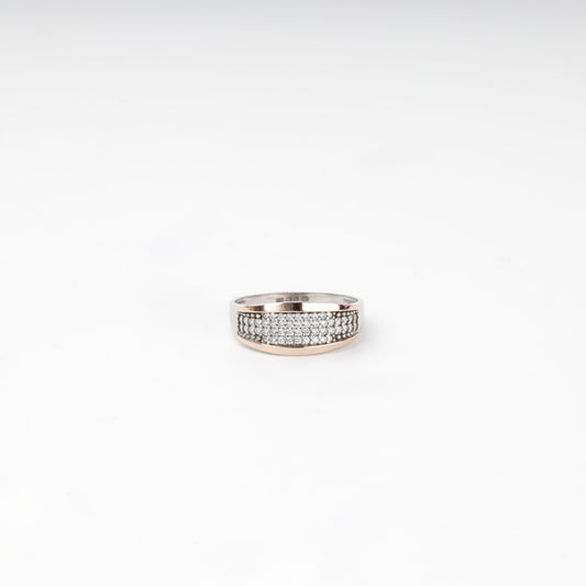 Rhodium-plated Silver 925 and Gold 375 cubic zirconia ring — Kabluchka