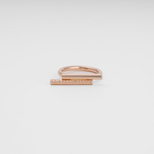 Rose gold open bar ring no stones 14K — Kabluchka