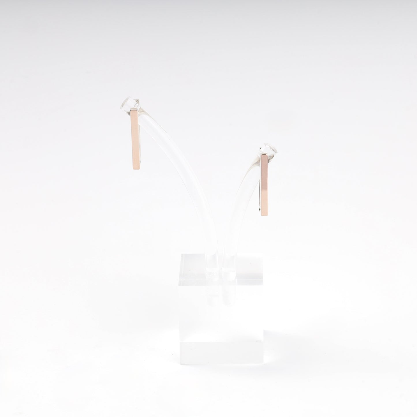 Silver 925 rectangular drop earrings with gold 375 — Kabluchka