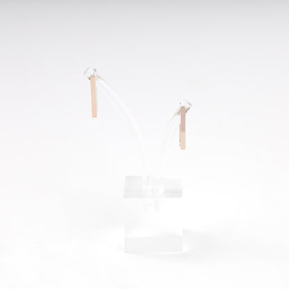 Silver 925 rectangular drop earrings with gold 375 — Kabluchka