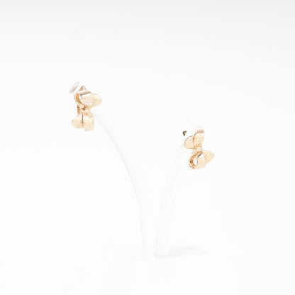 Rose Gold 585 14K Bow Earrings Plain Polished — Kabluchka