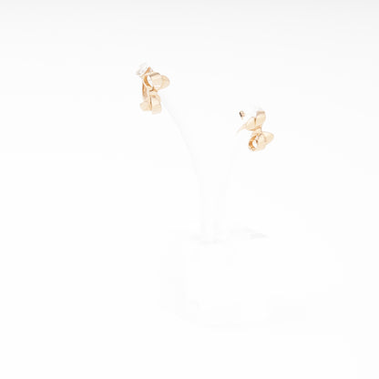 Rose Gold 585 14K Bow Earrings Plain Polished — Kabluchka