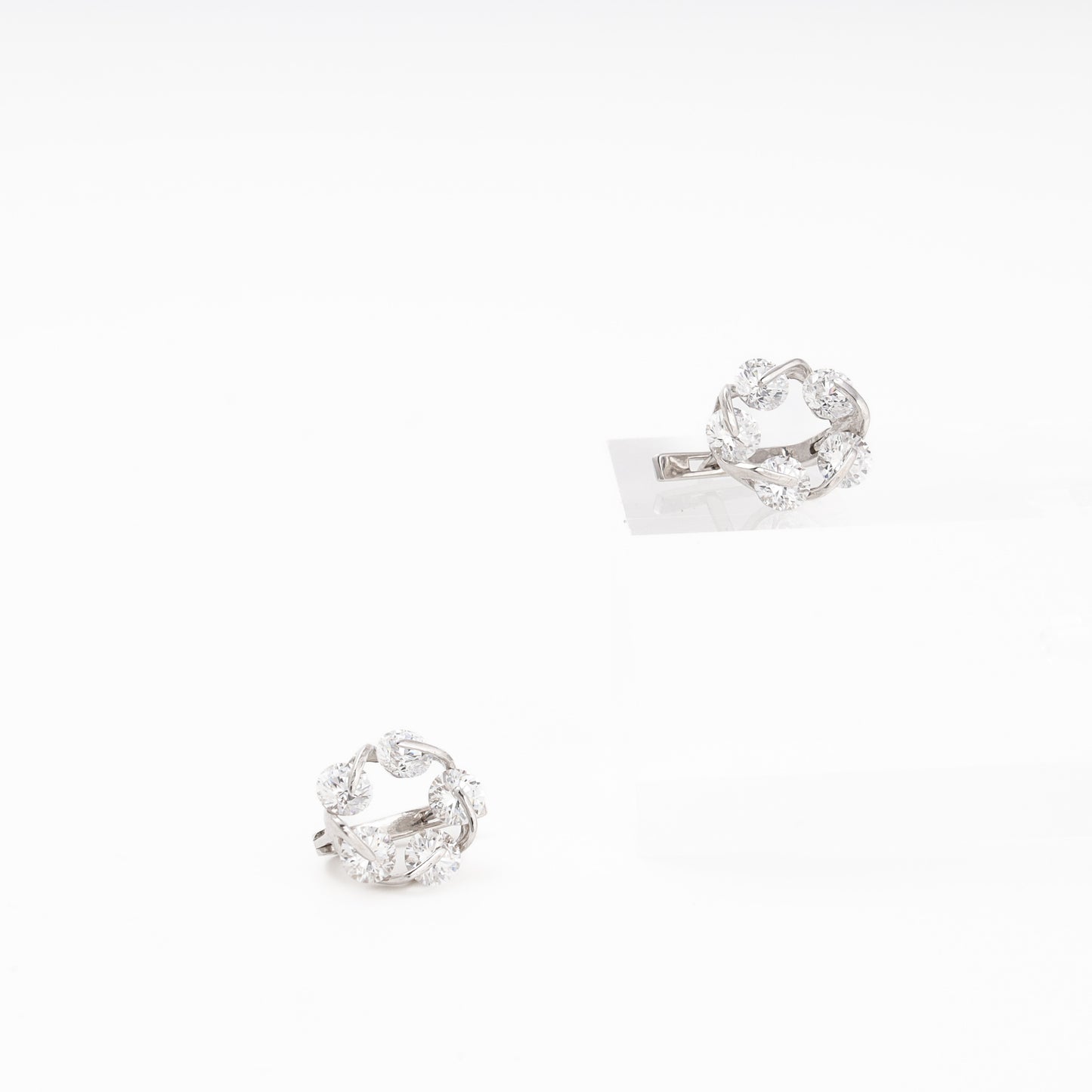 Silver 925 CZ Cluster Earrings close-up — Kabluchka