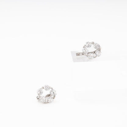 Silver 925 CZ Cluster Earrings close-up — Kabluchka