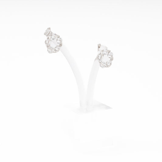 Silver 925 CZ Cluster Earrings on display — Kabluchka