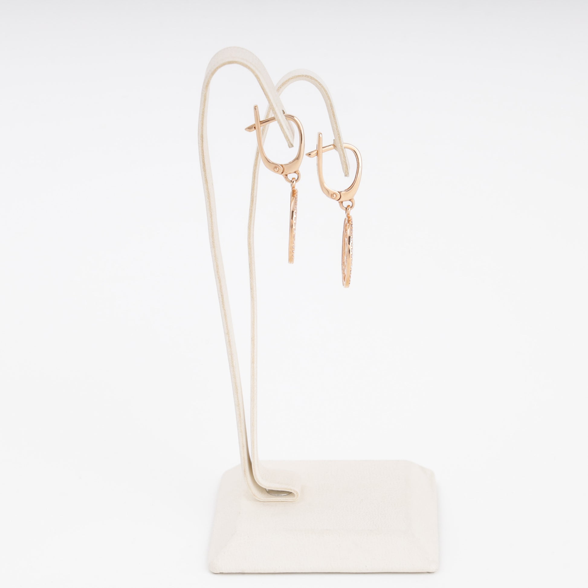 Gold 585 Drop Earrings Medallion on Surface — Kabluchka