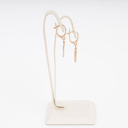 Gold 585 Drop Earrings Medallion on Surface — Kabluchka