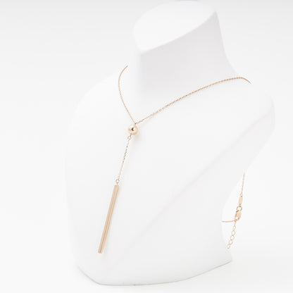 Rose Gold 585 Ball Station Necklace close-up — Kabluchka