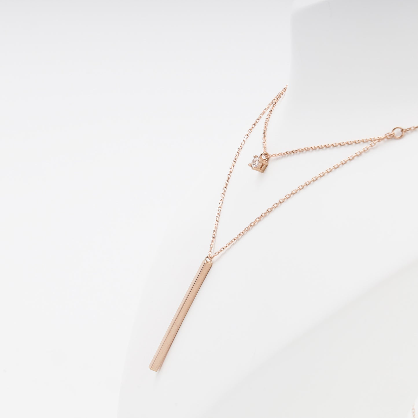 Rose Gold 585 Layered Necklace detail view — Kabluchka