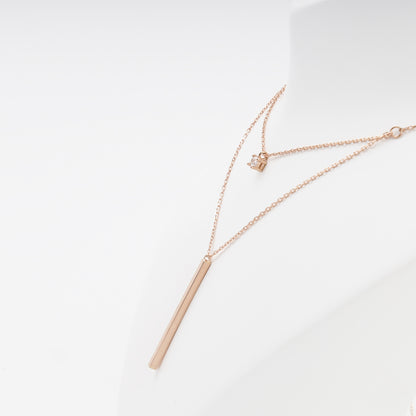 Rose Gold 585 Layered Necklace detail view — Kabluchka