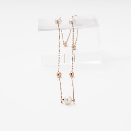 Rose Gold 585 Pearl Necklace Detail — Kabluchka