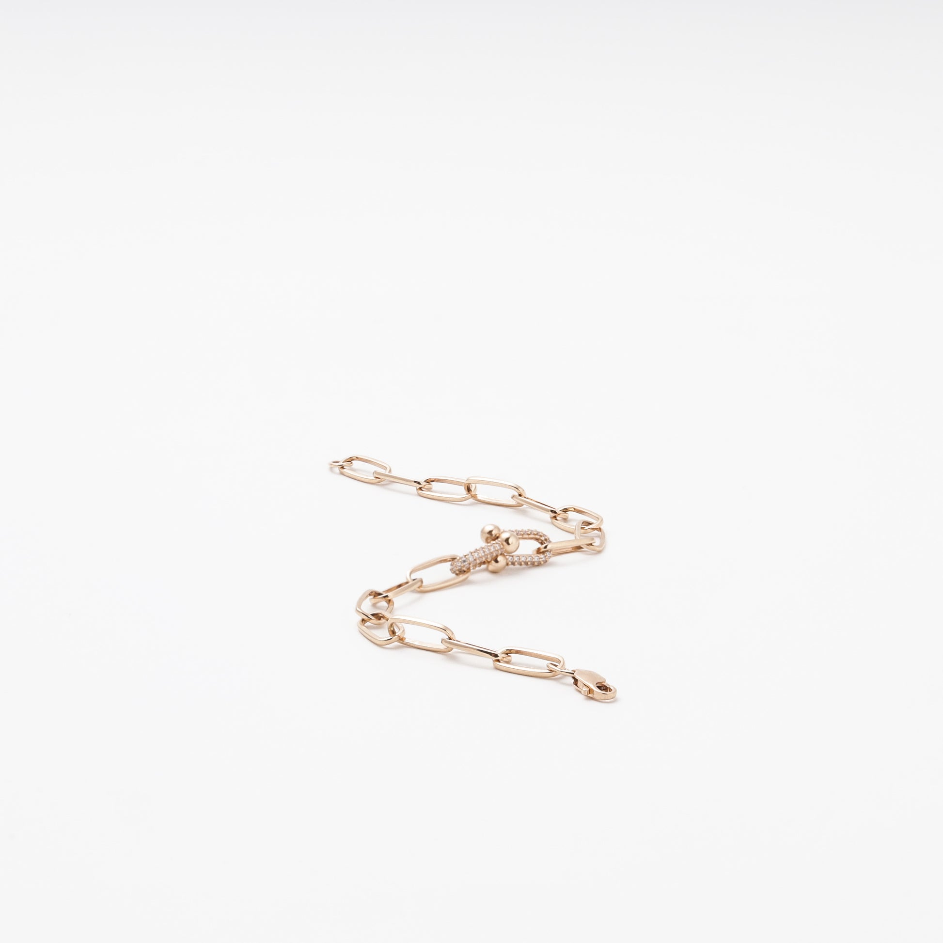 Gold 585 Chain Bracelet CZ on Wrist — Kabluchka