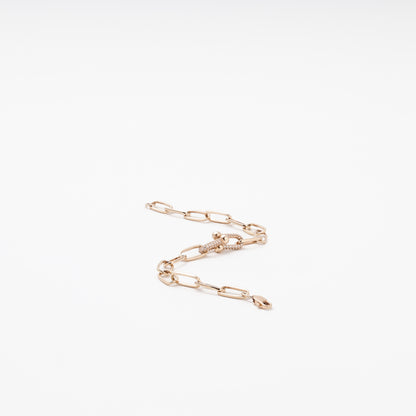 Gold 585 Chain Bracelet CZ on Wrist — Kabluchka