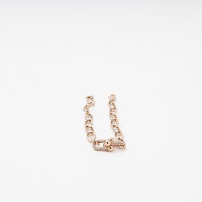 Gold 585 Chain Bracelet CZ Clasp Detail — Kabluchka