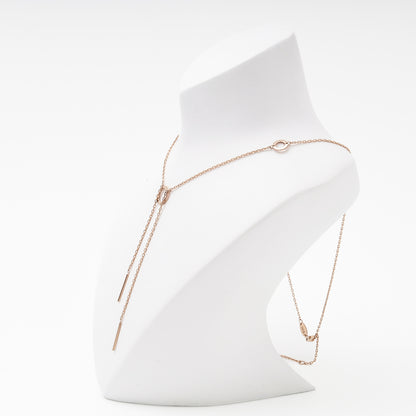 Rose Gold 585 Station Necklace Arrow Pendant Detail — Kabluchka