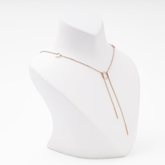 Rose Gold 585 Station Necklace Detail — Kabluchka