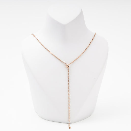 Gold 585 ball chain tie necklace on bust - Kabluchka