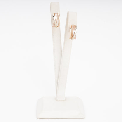 Gold 585 Crossover Huggie Earrings with CZ — Kabluchka