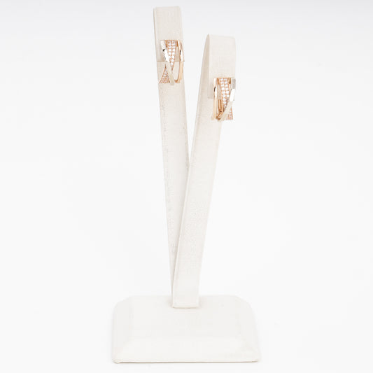 Gold 585 Crossover Huggie Earrings with CZ — Kabluchka