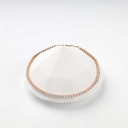 Round cubic zirconia tennis bracelet close-up