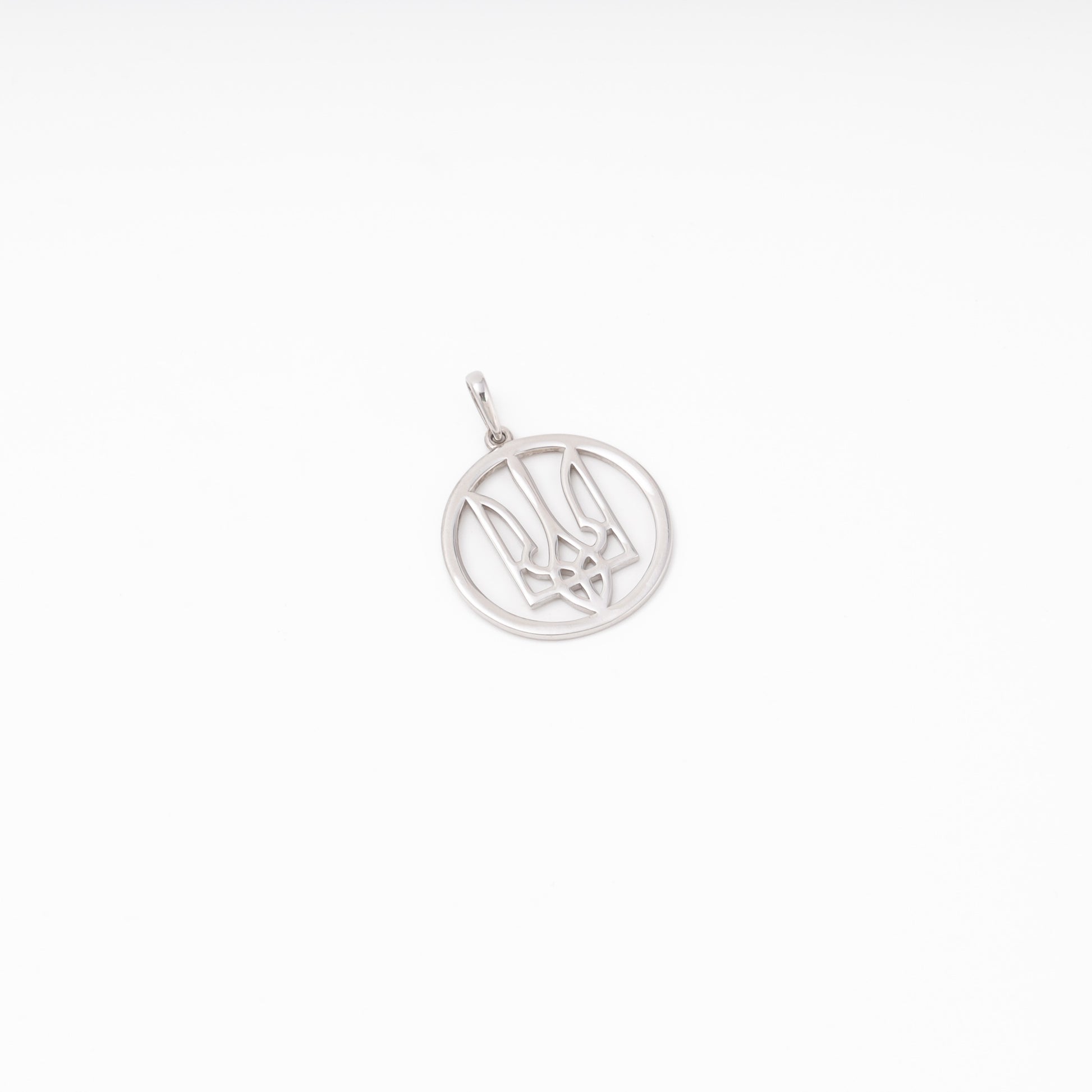 Silver 925 Trident Pendant in Circle, 3966, Kabluchka