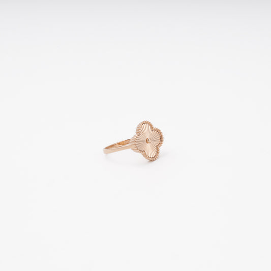 Rose gold clover ring no stones 14K — Kabluchka