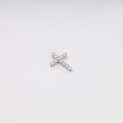 Diamond cross pendant flat lay showing 11 brilliant stones - Kabluchka store